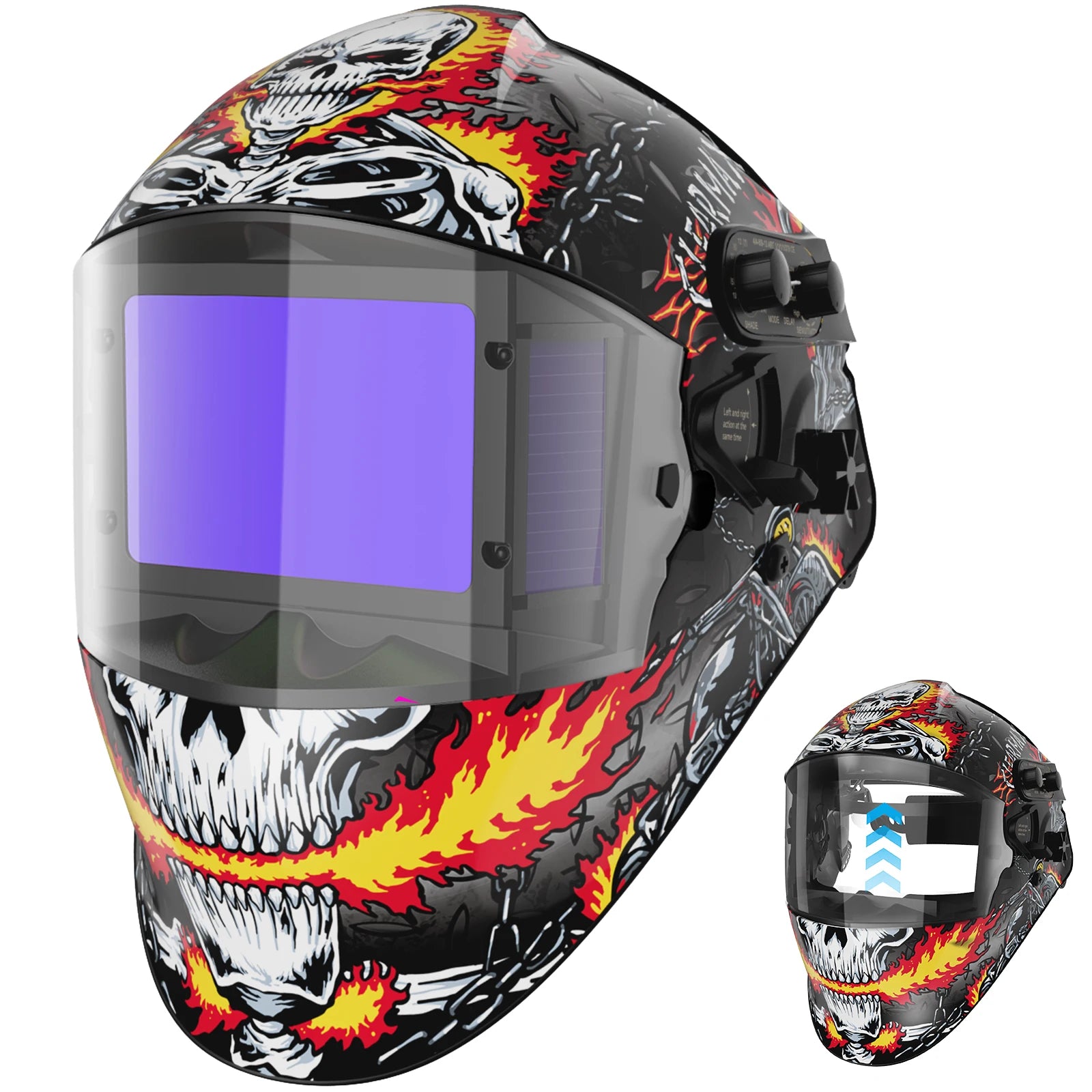 Masque de Soudage Auto-Obscurcissant Tête de Mort